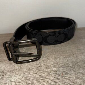 Black Leather Coach Belt Size 42